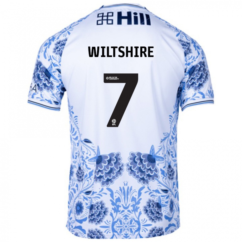 Niño Camiseta Sarah Wiltshire #7 Blanco Azul 2ª Equipación 2024/25 La Camisa