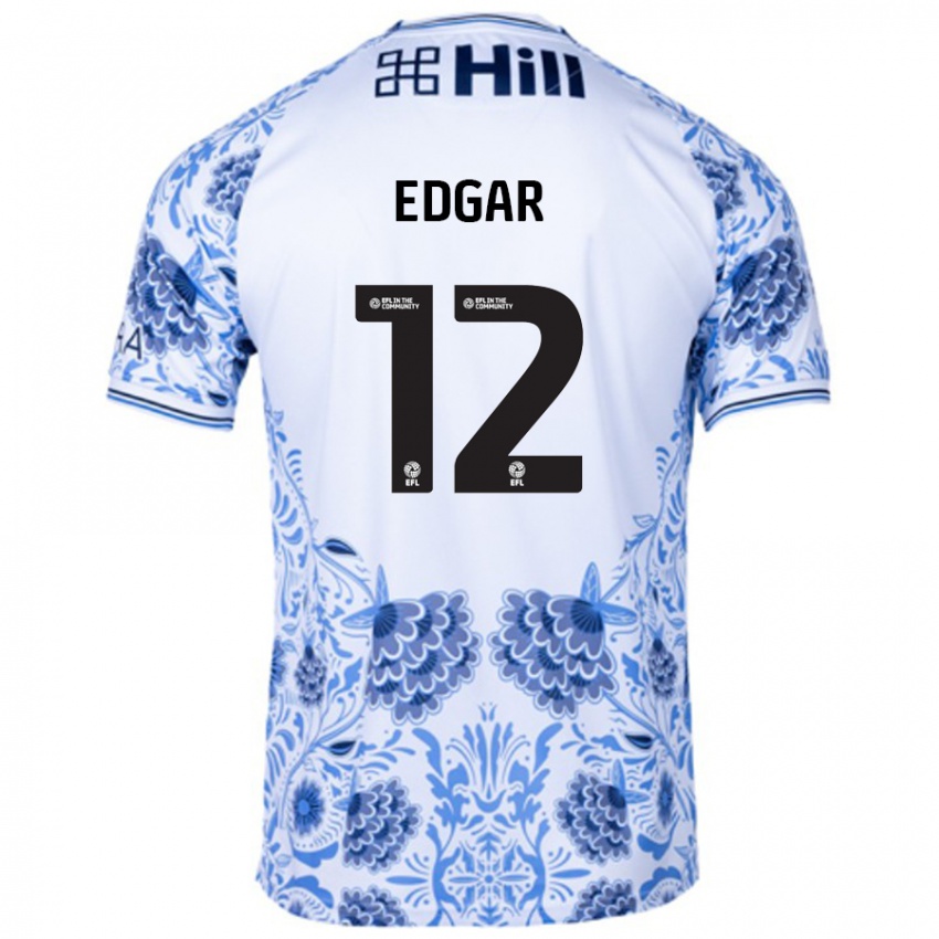 Niño Camiseta Sammy Edgar #12 Blanco Azul 2ª Equipación 2024/25 La Camisa