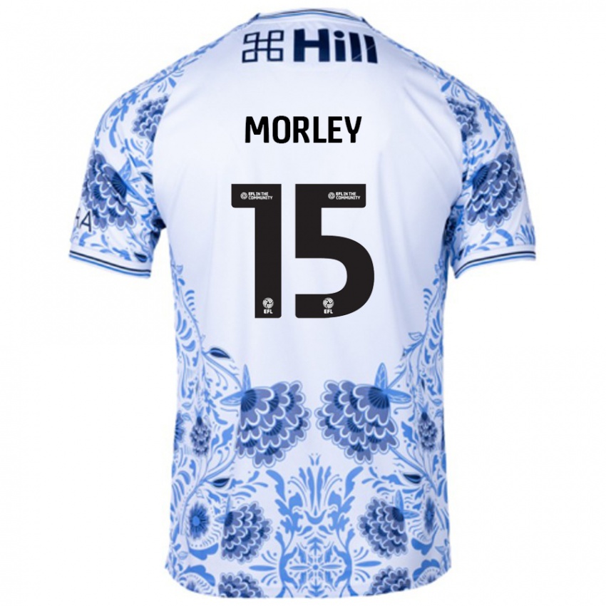 Niño Camiseta Jess Morley #15 Blanco Azul 2ª Equipación 2024/25 La Camisa