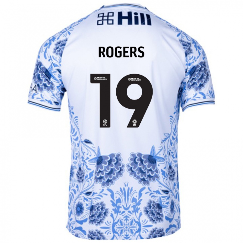 Niño Camiseta Beatrice Rogers #19 Blanco Azul 2ª Equipación 2024/25 La Camisa