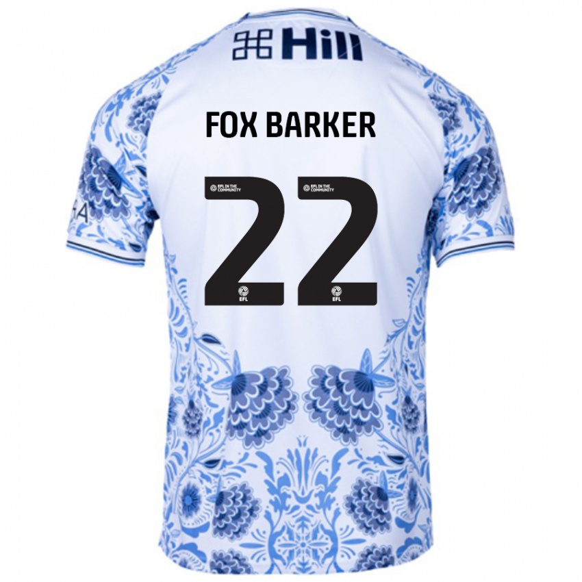 Niño Camiseta Mistie Fox-Barker #22 Blanco Azul 2ª Equipación 2024/25 La Camisa