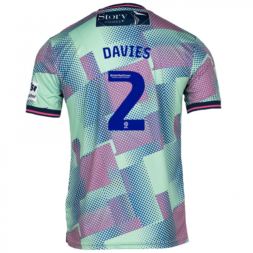 Niño Camiseta Archie Davies #2 Verde 2ª Equipación 2024/25 La Camisa