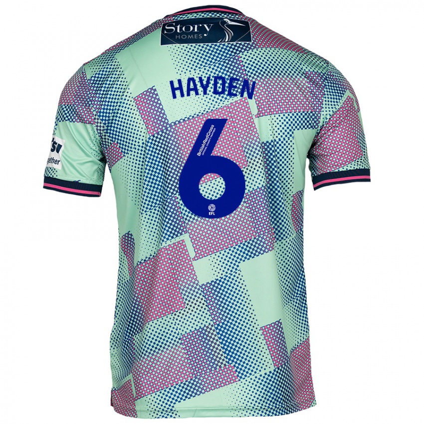 Niño Camiseta Aaron Hayden #6 Verde 2ª Equipación 2024/25 La Camisa