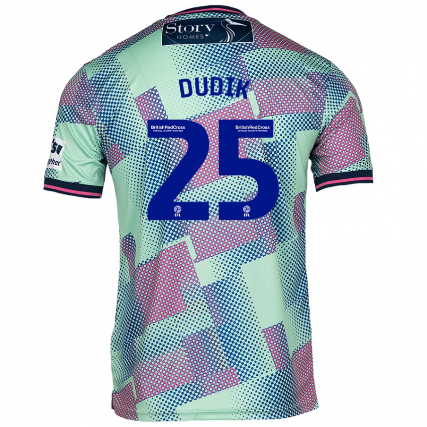 Niño Camiseta Anton Dudik #25 Verde 2ª Equipación 2024/25 La Camisa