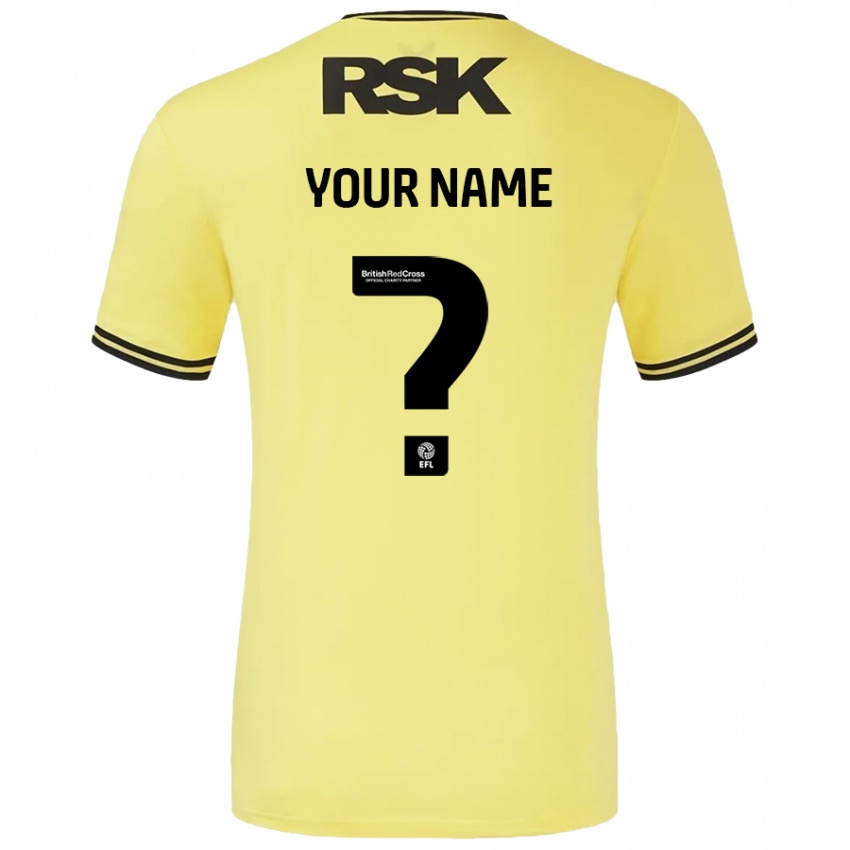 Niño Camiseta Su Nombre #0 Amarillo Negro 2ª Equipación 2024/25 La Camisa