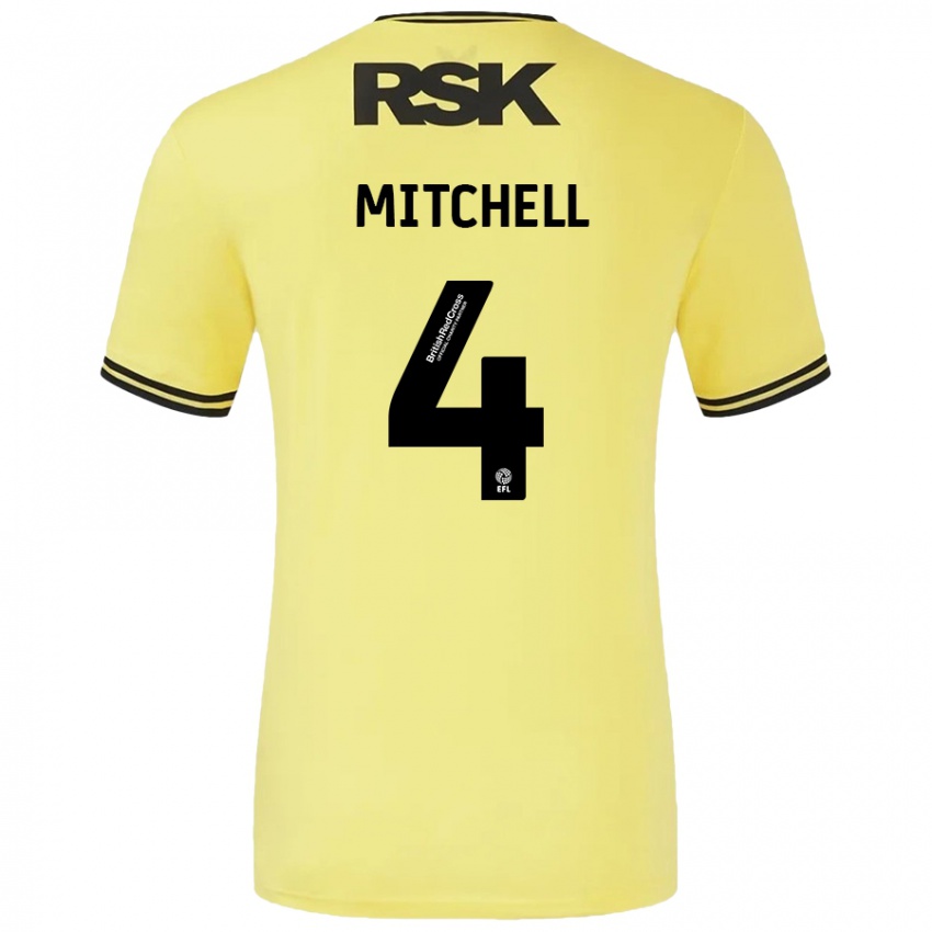 Niño Camiseta Alex Mitchell #4 Amarillo Negro 2ª Equipación 2024/25 La Camisa