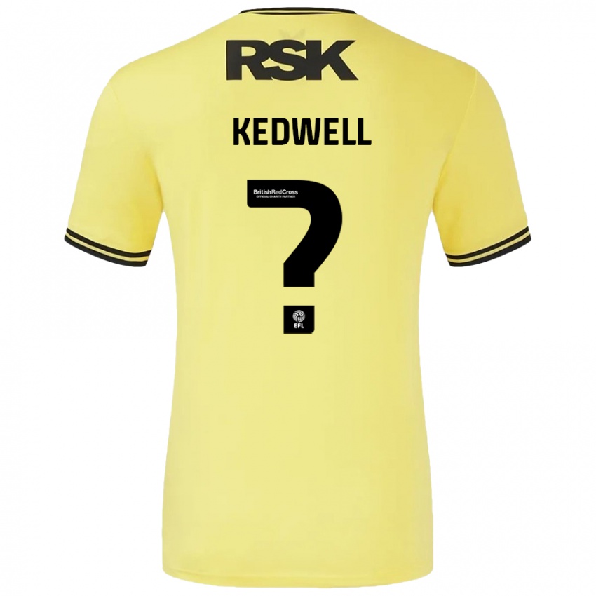 Niño Camiseta Harvey Kedwell #0 Amarillo Negro 2ª Equipación 2024/25 La Camisa