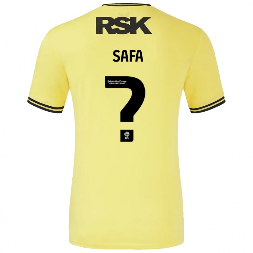 Niño Camiseta Jacob Safa #0 Amarillo Negro 2ª Equipación 2024/25 La Camisa