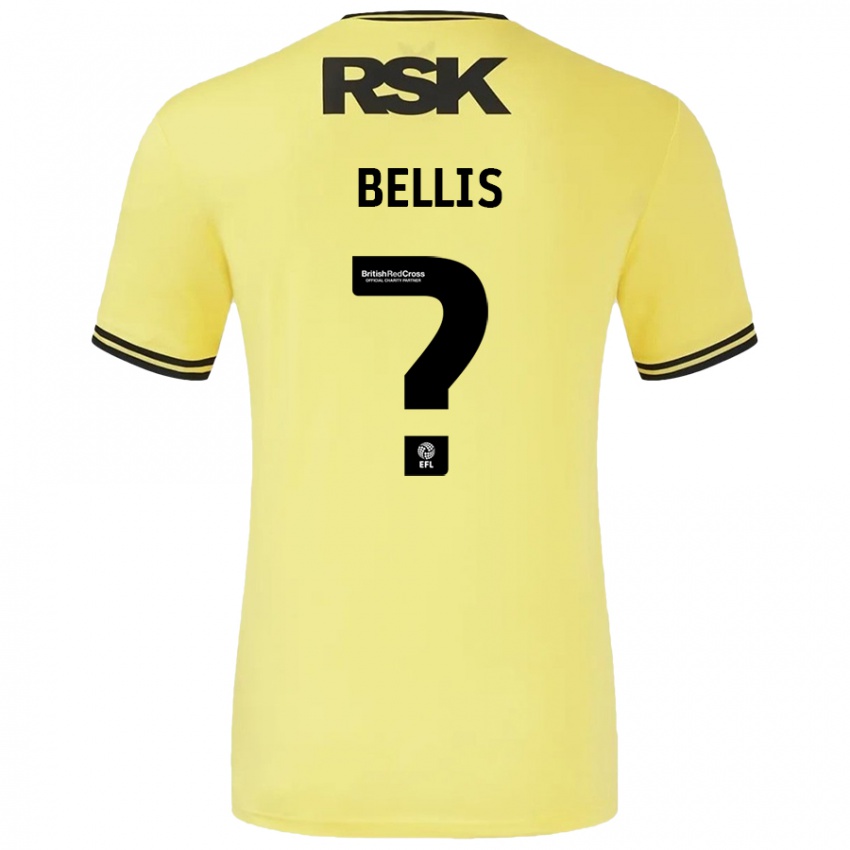 Niño Camiseta Reece Bellis #0 Amarillo Negro 2ª Equipación 2024/25 La Camisa