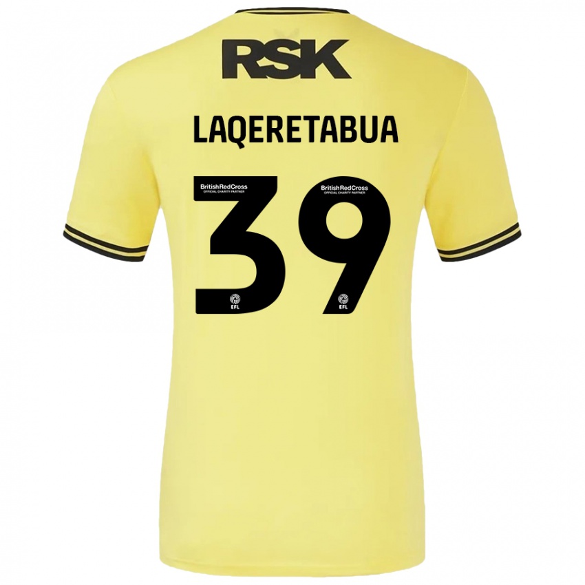 Niño Camiseta Josh Laqeretabua #39 Amarillo Negro 2ª Equipación 2024/25 La Camisa