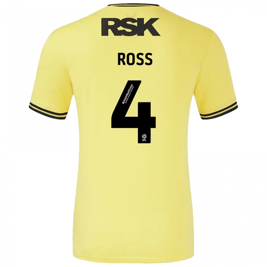 Niño Camiseta Mia Ross #4 Amarillo Negro 2ª Equipación 2024/25 La Camisa