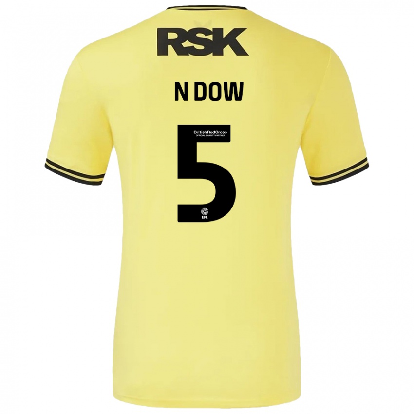 Niño Camiseta Elisha N'dow #5 Amarillo Negro 2ª Equipación 2024/25 La Camisa