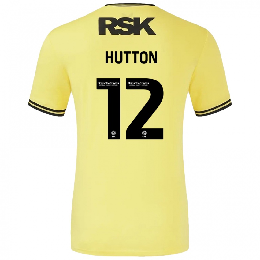 Niño Camiseta Jodie Hutton #12 Amarillo Negro 2ª Equipación 2024/25 La Camisa