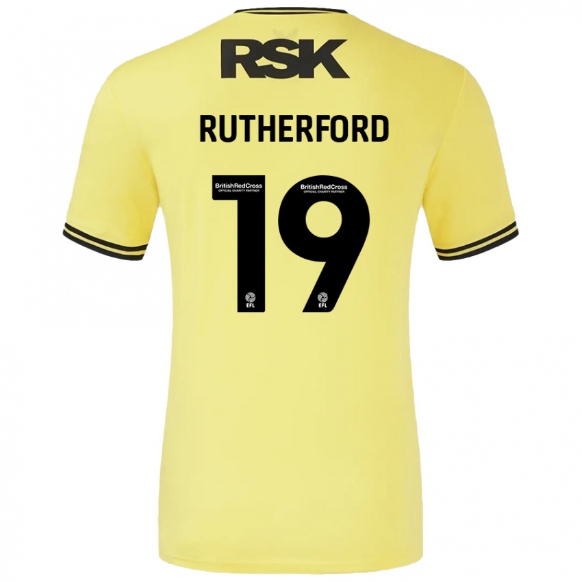 Niño Camiseta Ella Rutherford #19 Amarillo Negro 2ª Equipación 2024/25 La Camisa