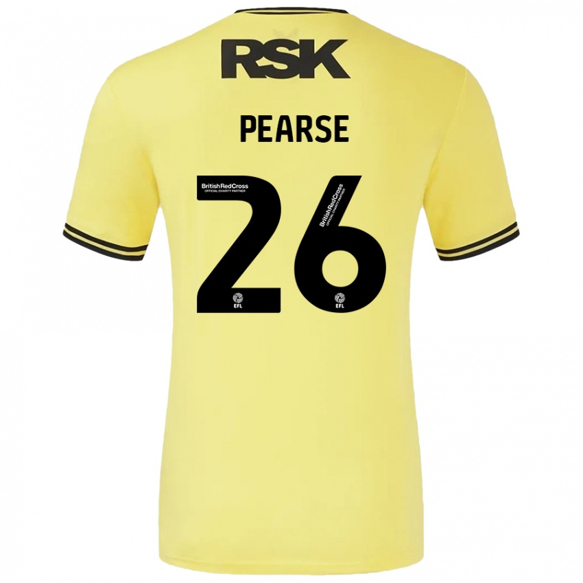 Niño Camiseta Gracie Pearse #26 Amarillo Negro 2ª Equipación 2024/25 La Camisa