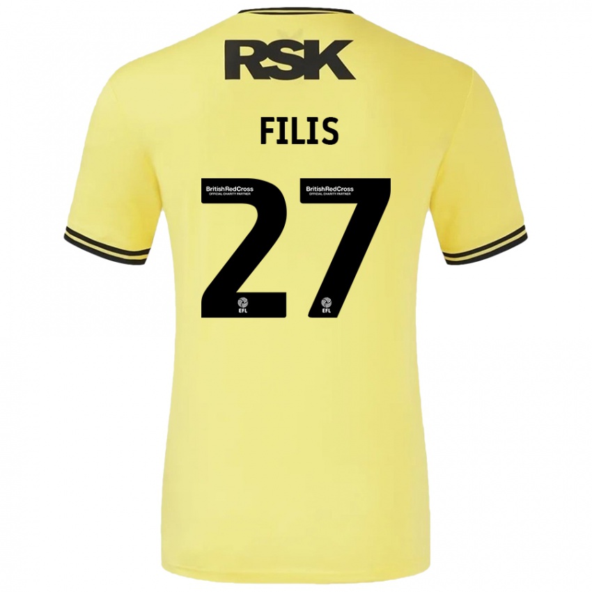 Niño Camiseta Melisa Filis #27 Amarillo Negro 2ª Equipación 2024/25 La Camisa