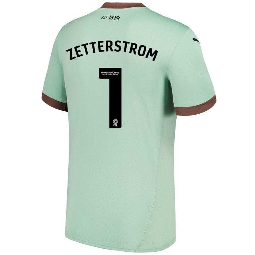 Niño Camiseta Jacob Widell Zetterström #1 Verde Pálido 2ª Equipación 2024/25 La Camisa