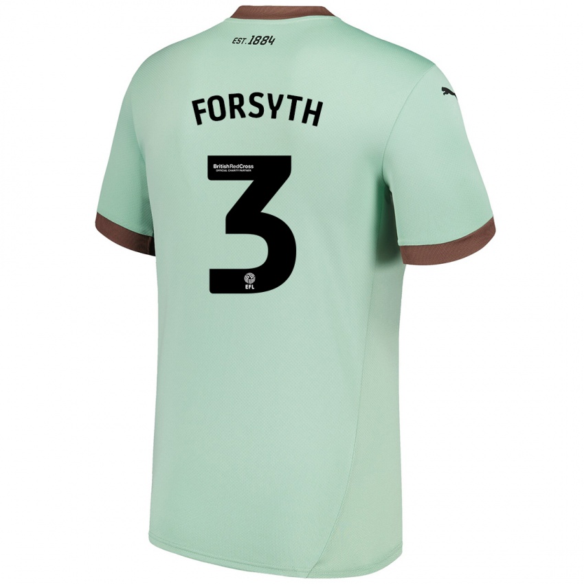 Niño Camiseta Craig Forsyth #3 Verde Pálido 2ª Equipación 2024/25 La Camisa