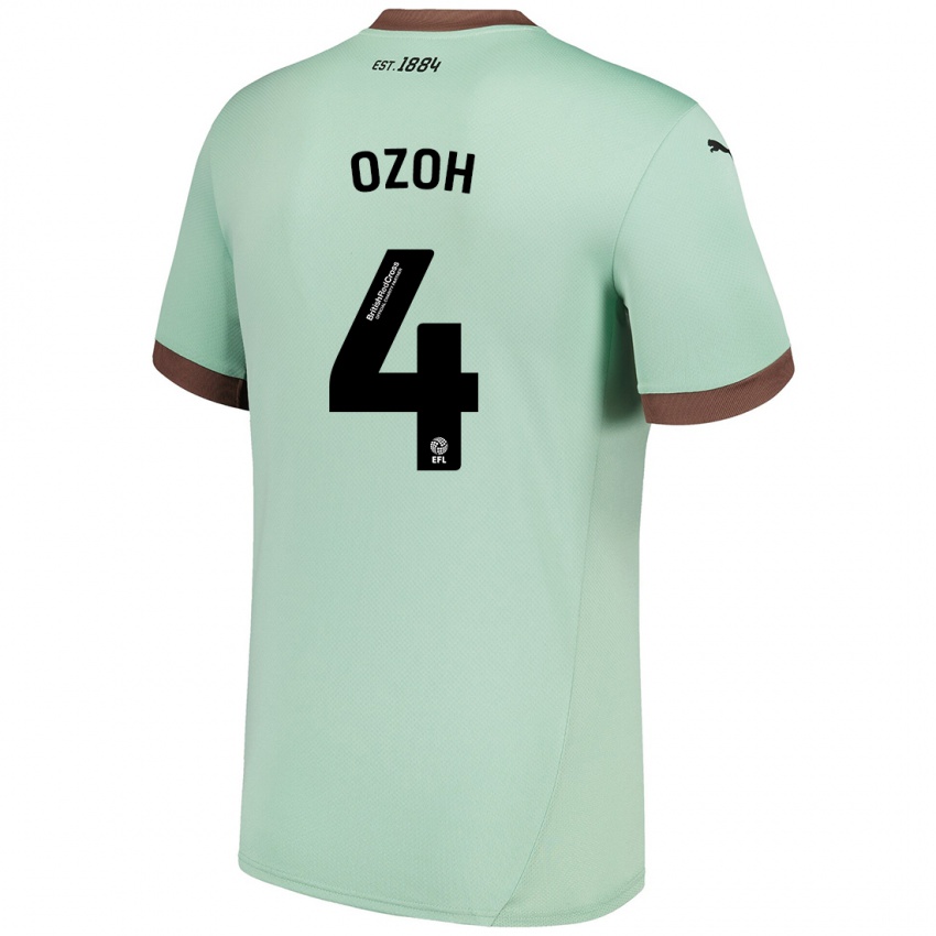 Niño Camiseta David Ozoh #4 Verde Pálido 2ª Equipación 2024/25 La Camisa