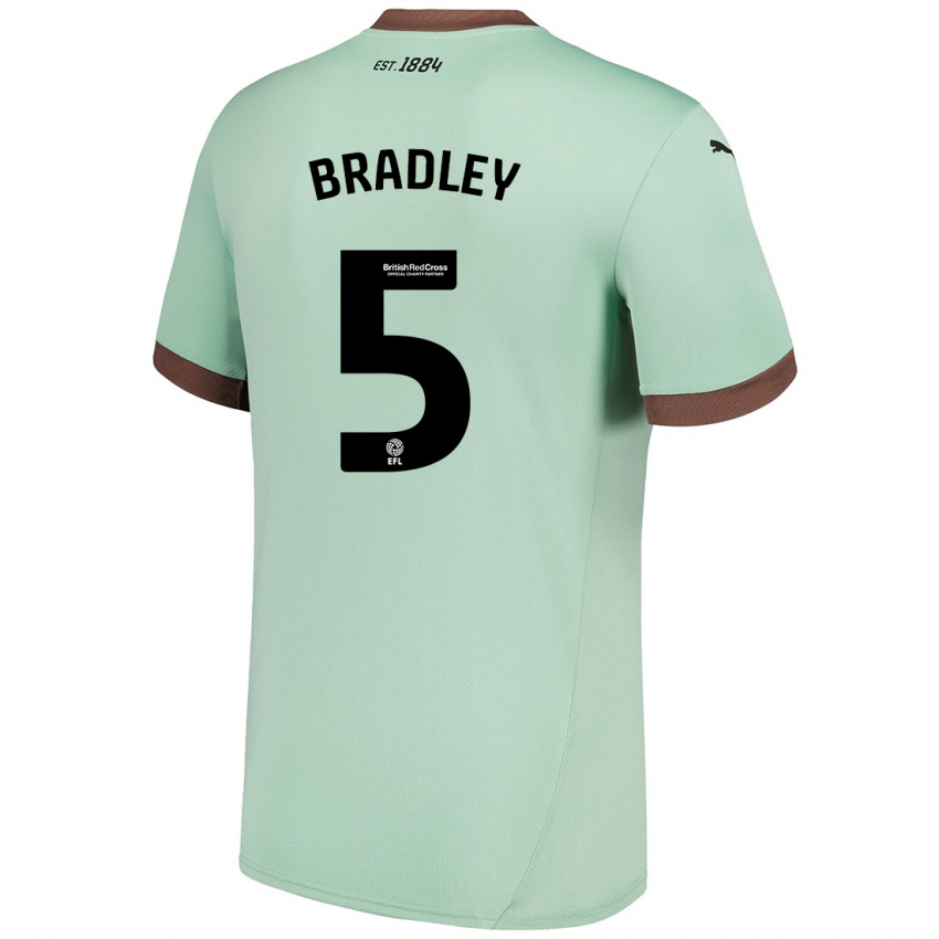 Niño Camiseta Sonny Bradley #5 Verde Pálido 2ª Equipación 2024/25 La Camisa