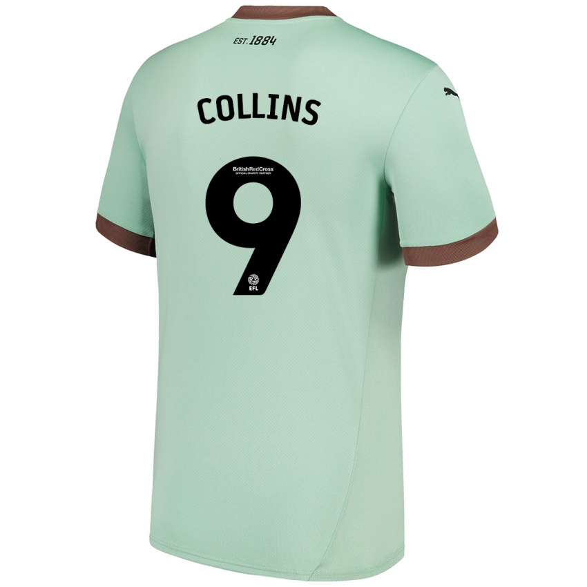 Niño Camiseta James Collins #9 Verde Pálido 2ª Equipación 2024/25 La Camisa