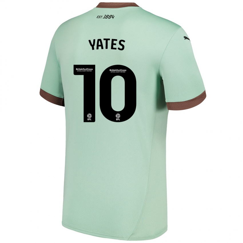 Niño Camiseta Jerry Yates #10 Verde Pálido 2ª Equipación 2024/25 La Camisa