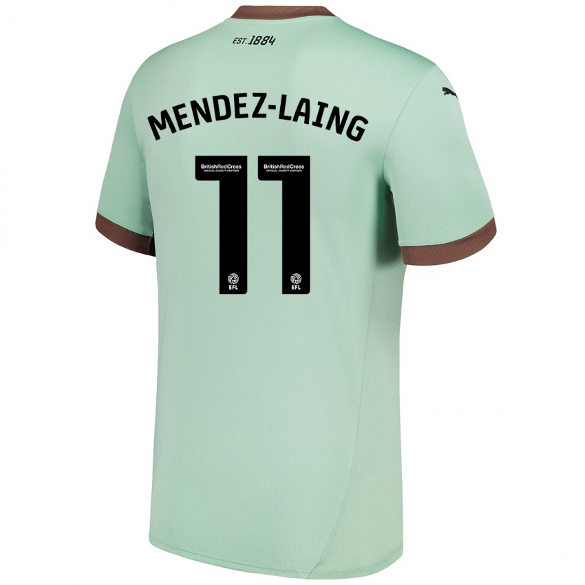 Niño Camiseta Nathaniel Méndez-Laing #11 Verde Pálido 2ª Equipación 2024/25 La Camisa