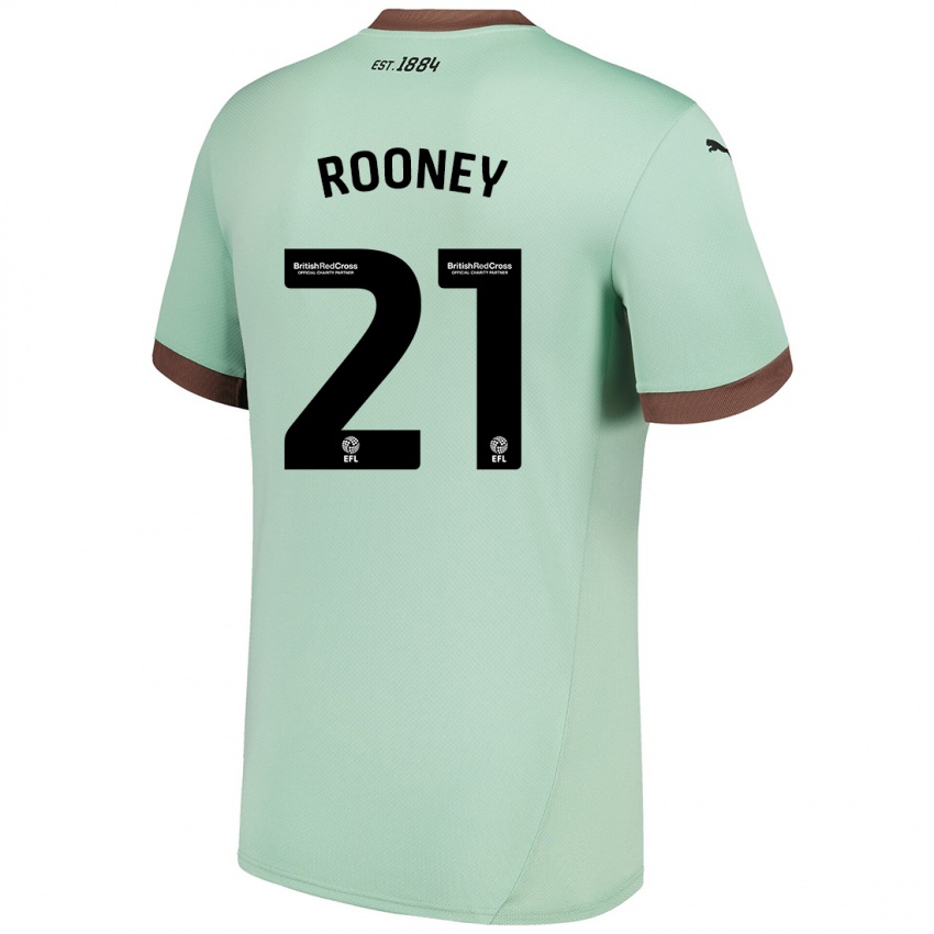 Niño Camiseta Jake Rooney #21 Verde Pálido 2ª Equipación 2024/25 La Camisa