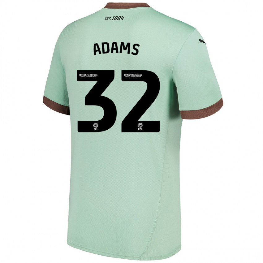 Niño Camiseta Ebou Adams #32 Verde Pálido 2ª Equipación 2024/25 La Camisa