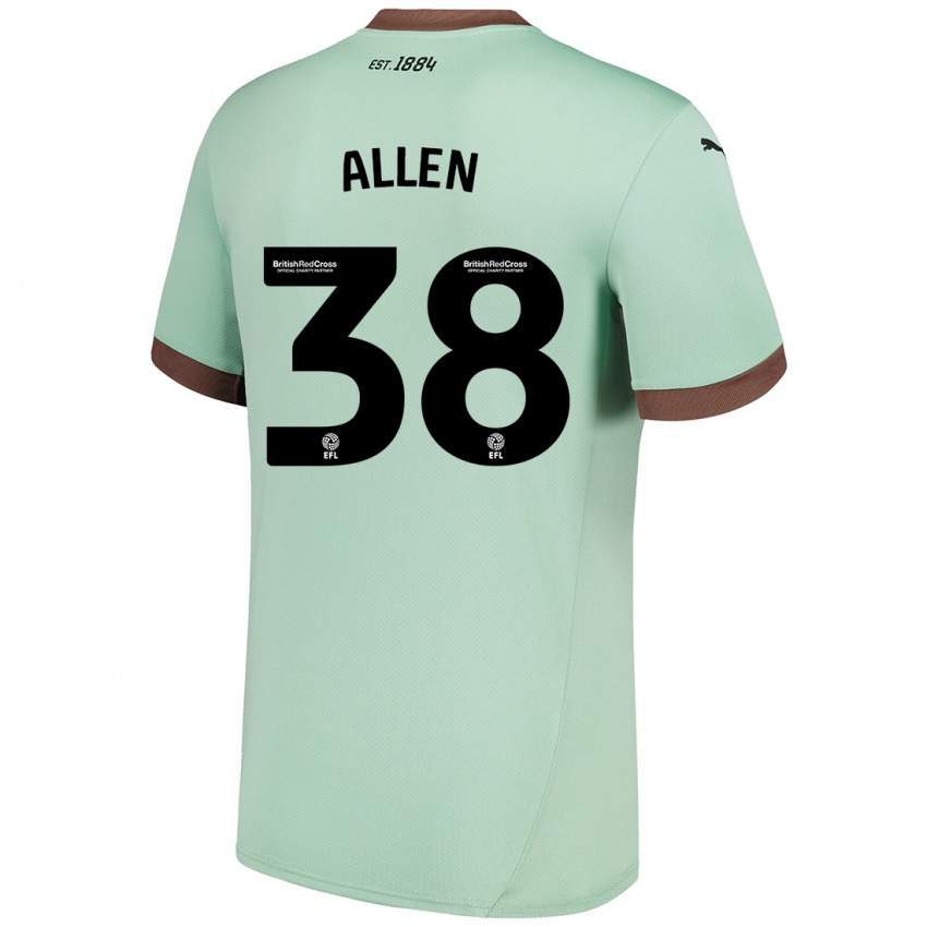 Niño Camiseta Cruz Allen #38 Verde Pálido 2ª Equipación 2024/25 La Camisa