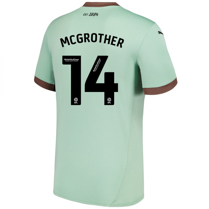 Niño Camiseta Becky Mcgrother #14 Verde Pálido 2ª Equipación 2024/25 La Camisa