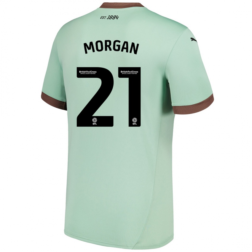 Niño Camiseta Sarah Morgan #21 Verde Pálido 2ª Equipación 2024/25 La Camisa