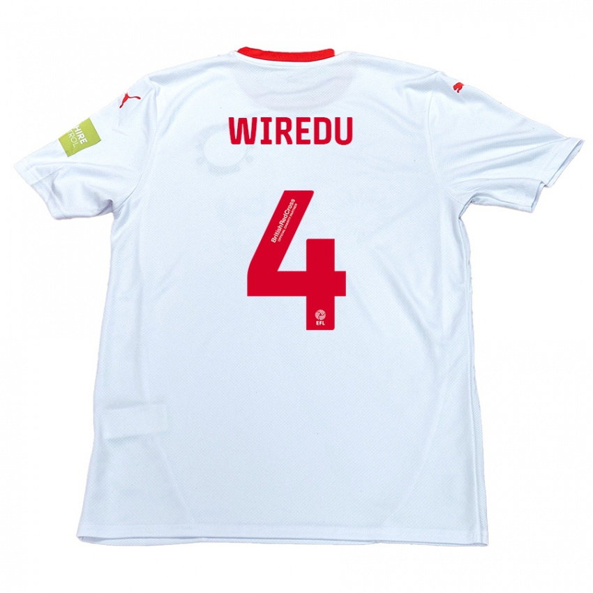 Niño Camiseta Brendan Wiredu #4 Blanco 2ª Equipación 2024/25 La Camisa