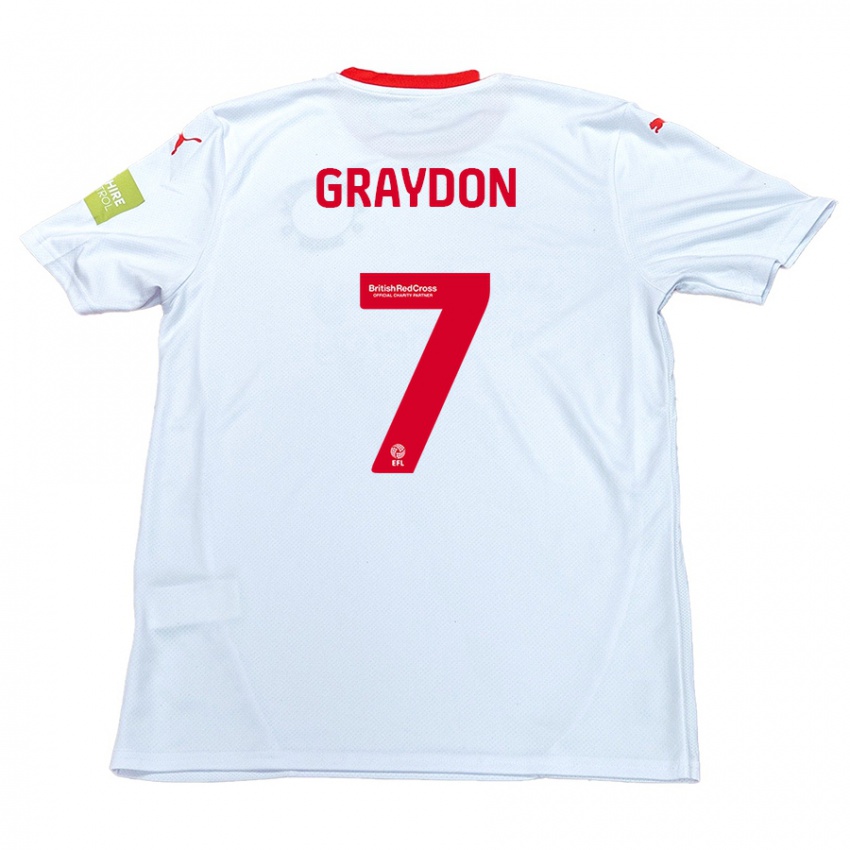 Niño Camiseta Ryan Graydon #7 Blanco 2ª Equipación 2024/25 La Camisa