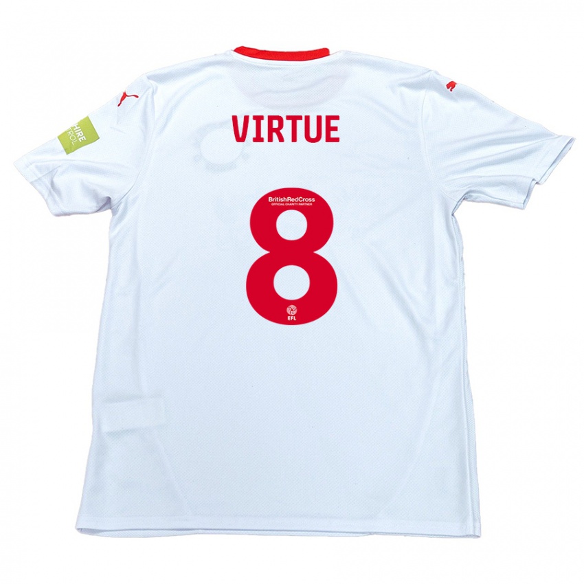 Niño Camiseta Matty Virtue #8 Blanco 2ª Equipación 2024/25 La Camisa