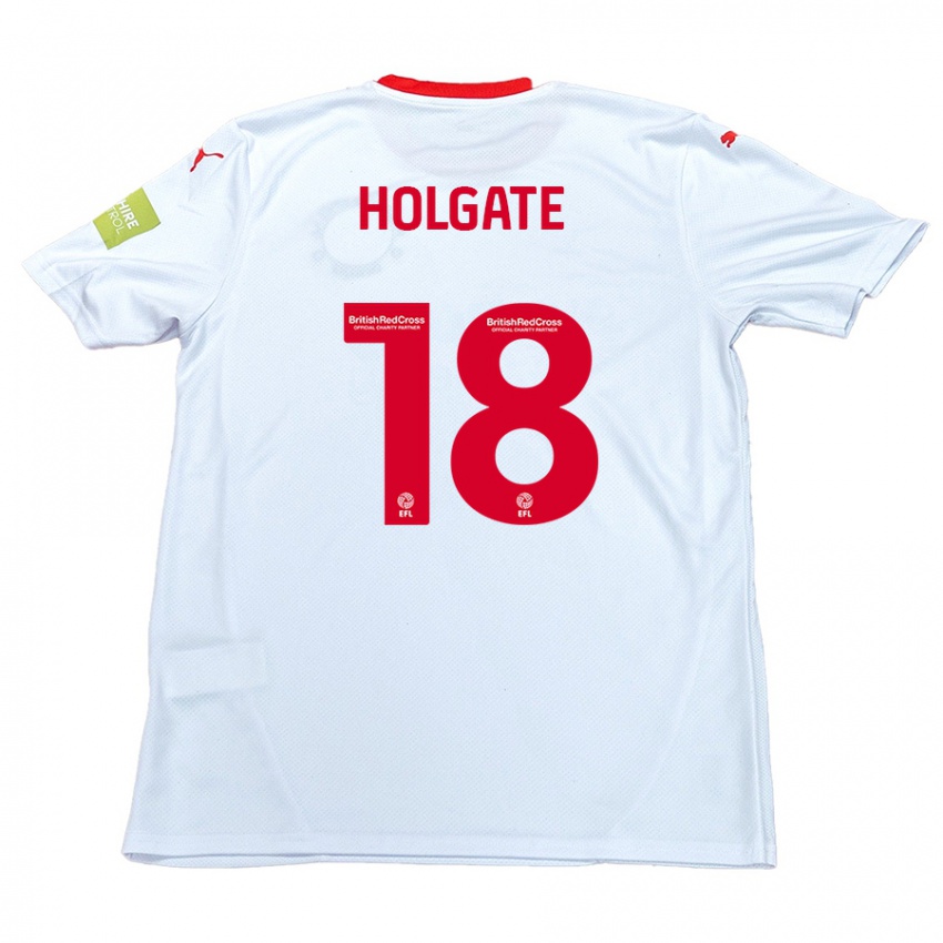 Niño Camiseta Harrison Holgate #18 Blanco 2ª Equipación 2024/25 La Camisa