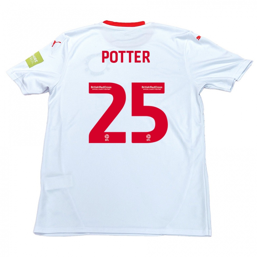 Niño Camiseta Finley Potter #25 Blanco 2ª Equipación 2024/25 La Camisa