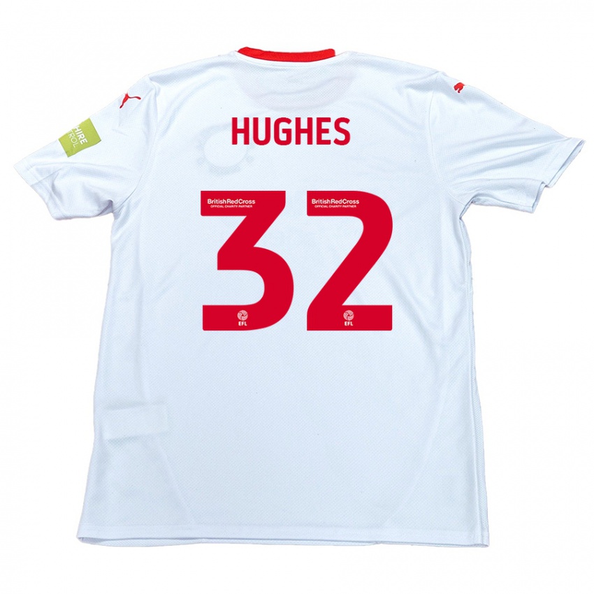 Niño Camiseta Kayden Hughes #32 Blanco 2ª Equipación 2024/25 La Camisa