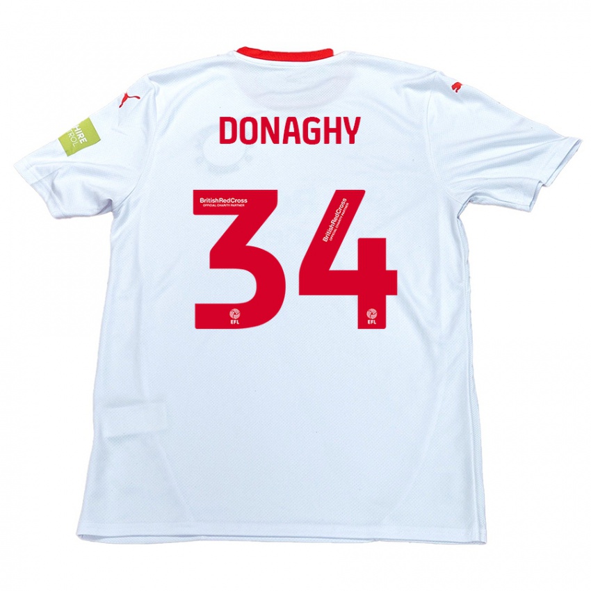 Niño Camiseta Tom Donaghy #34 Blanco 2ª Equipación 2024/25 La Camisa