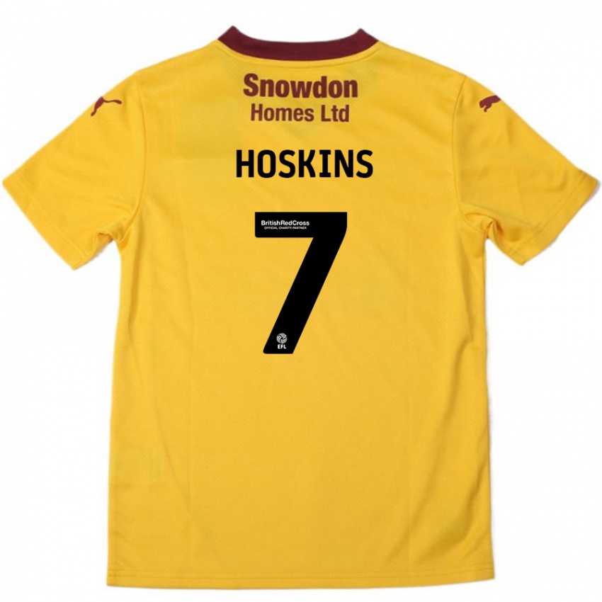 Niño Camiseta Sam Hoskins #7 Naranja Borgoña 2ª Equipación 2024/25 La Camisa