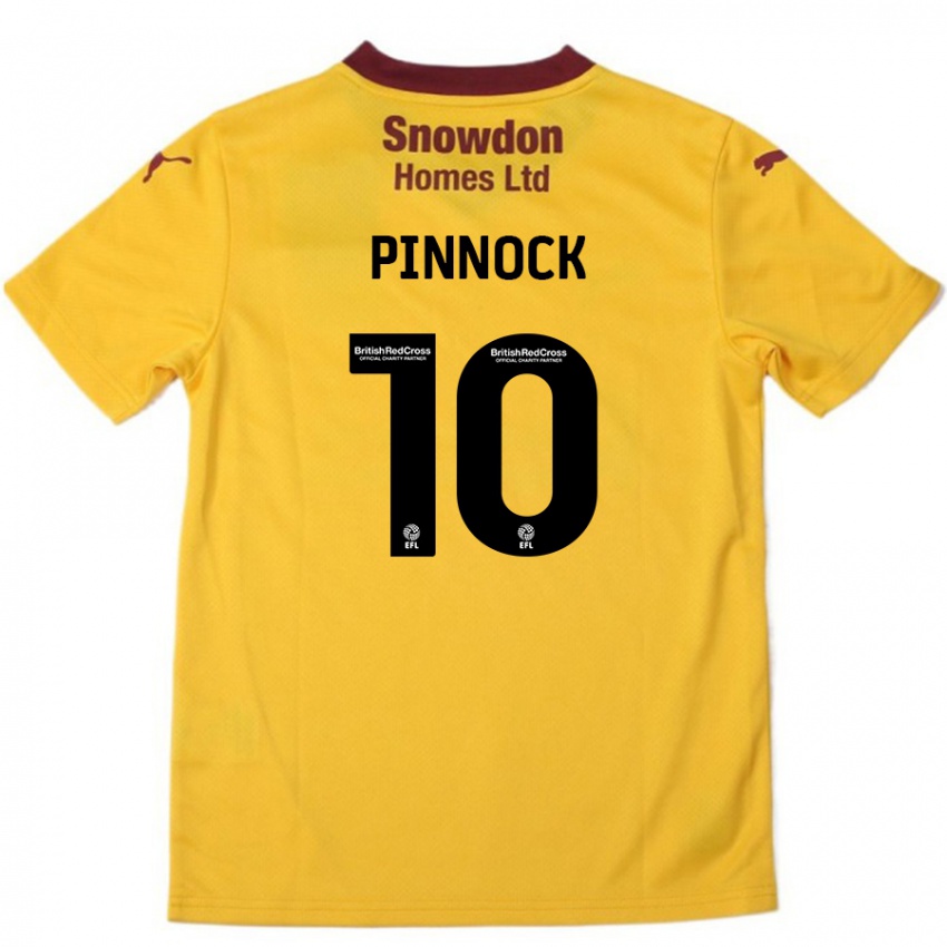 Niño Camiseta Mitch Pinnock #10 Naranja Borgoña 2ª Equipación 2024/25 La Camisa