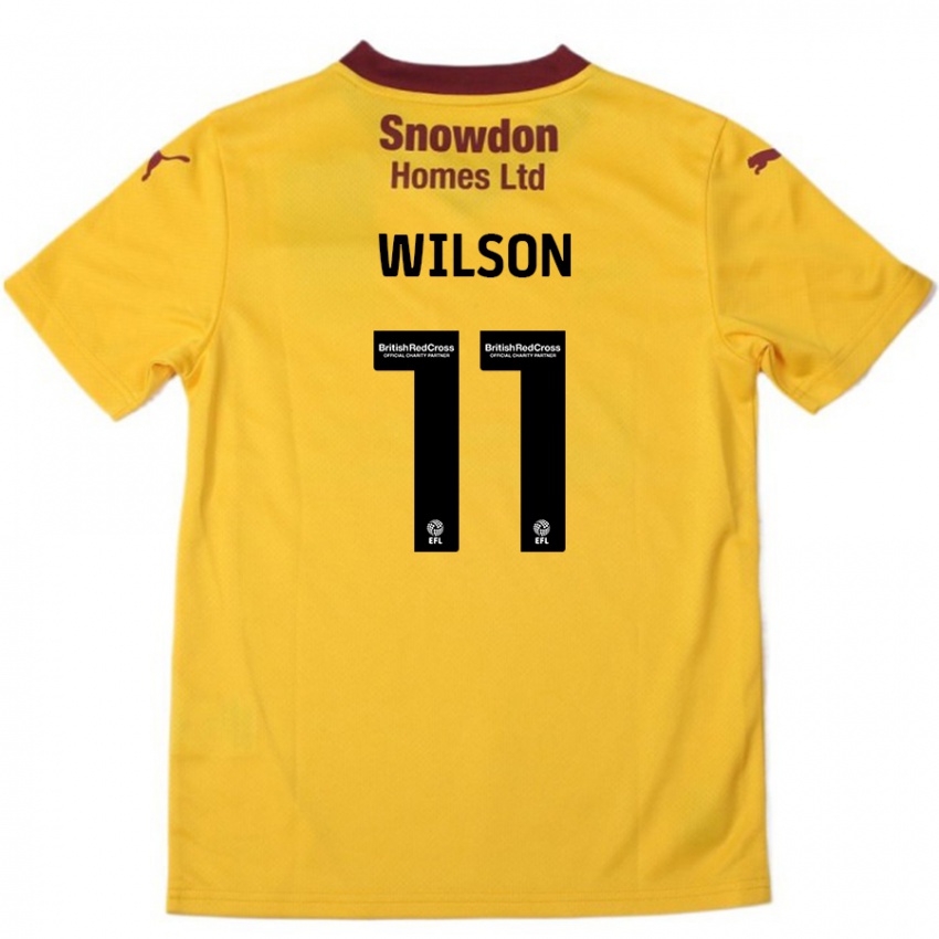 Niño Camiseta James Wilson #11 Naranja Borgoña 2ª Equipación 2024/25 La Camisa