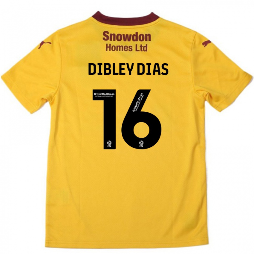 Niño Camiseta Matt Dibley-Dias #16 Naranja Borgoña 2ª Equipación 2024/25 La Camisa