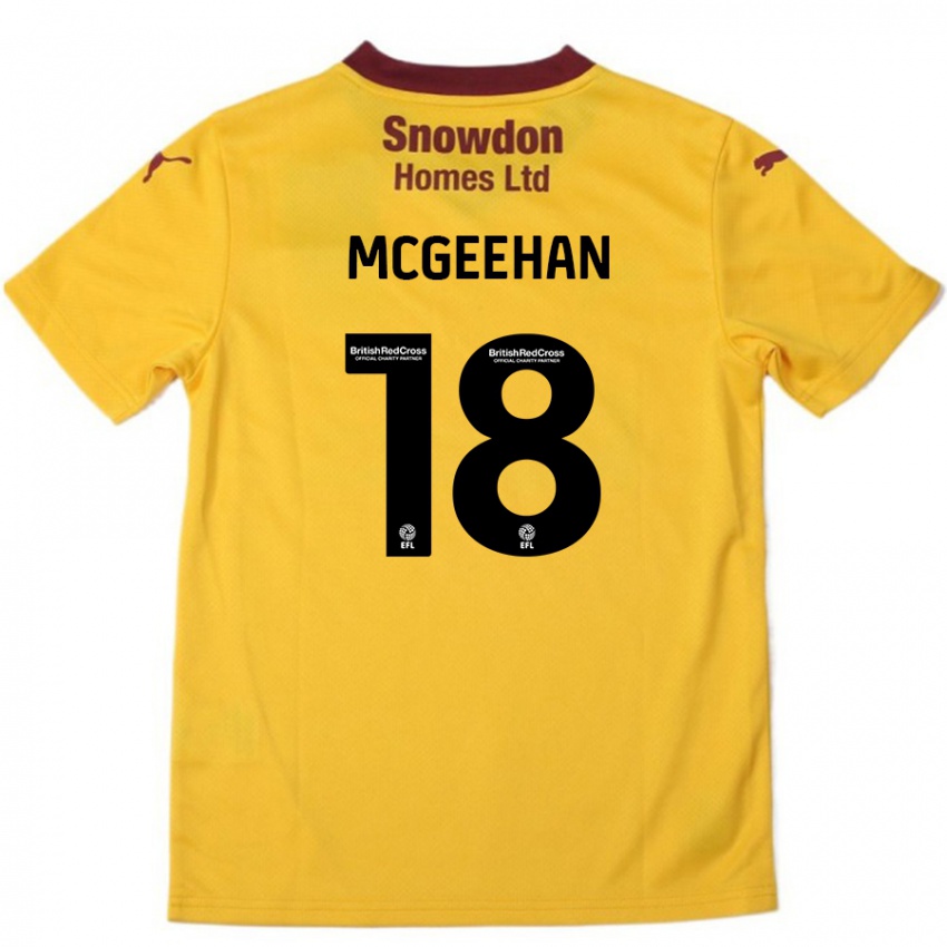 Niño Camiseta Cameron Mcgeehan #18 Naranja Borgoña 2ª Equipación 2024/25 La Camisa