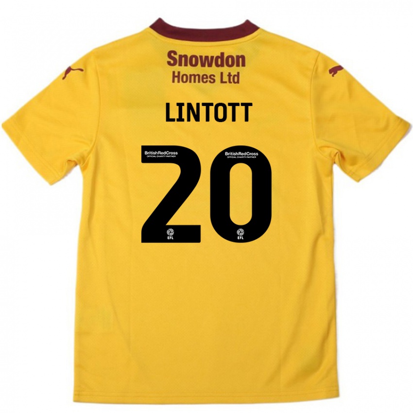 Niño Camiseta Harvey Lintott #20 Naranja Borgoña 2ª Equipación 2024/25 La Camisa