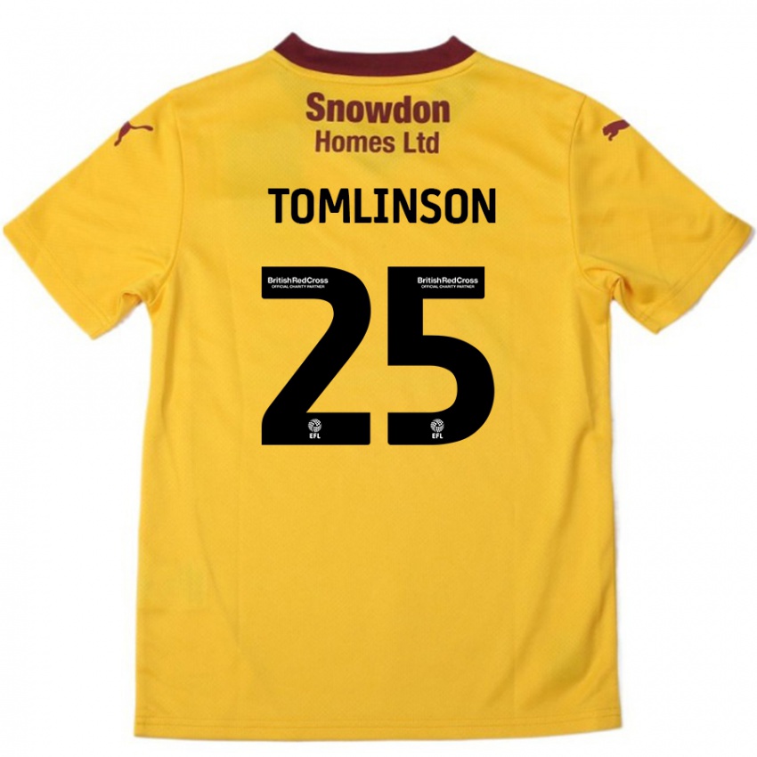 Niño Camiseta Josh Tomlinson #25 Naranja Borgoña 2ª Equipación 2024/25 La Camisa