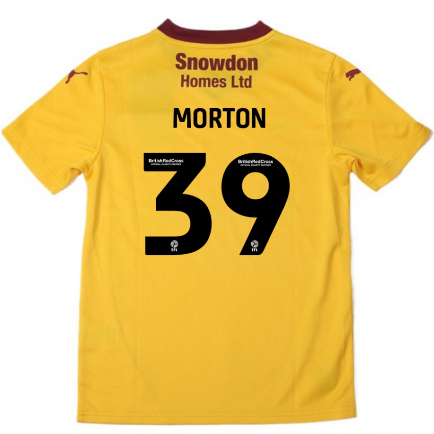 Niño Camiseta Callum Morton #39 Naranja Borgoña 2ª Equipación 2024/25 La Camisa