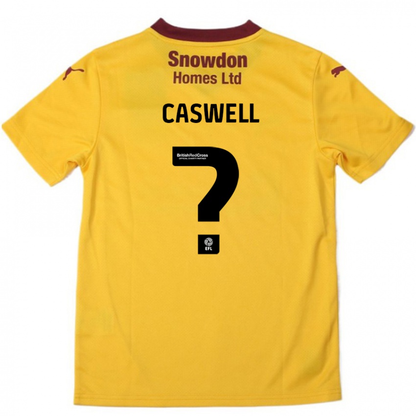 Niño Camiseta Jordan Caswell #0 Naranja Borgoña 2ª Equipación 2024/25 La Camisa