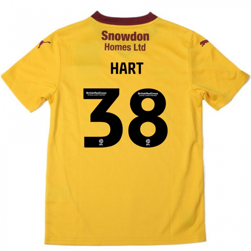 Niño Camiseta Jamari Hart #38 Naranja Borgoña 2ª Equipación 2024/25 La Camisa