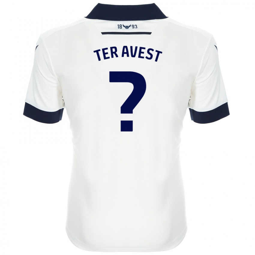 Niño Camiseta Hidde Ter Avest #0 Blanco Azul Marino 2ª Equipación 2024/25 La Camisa